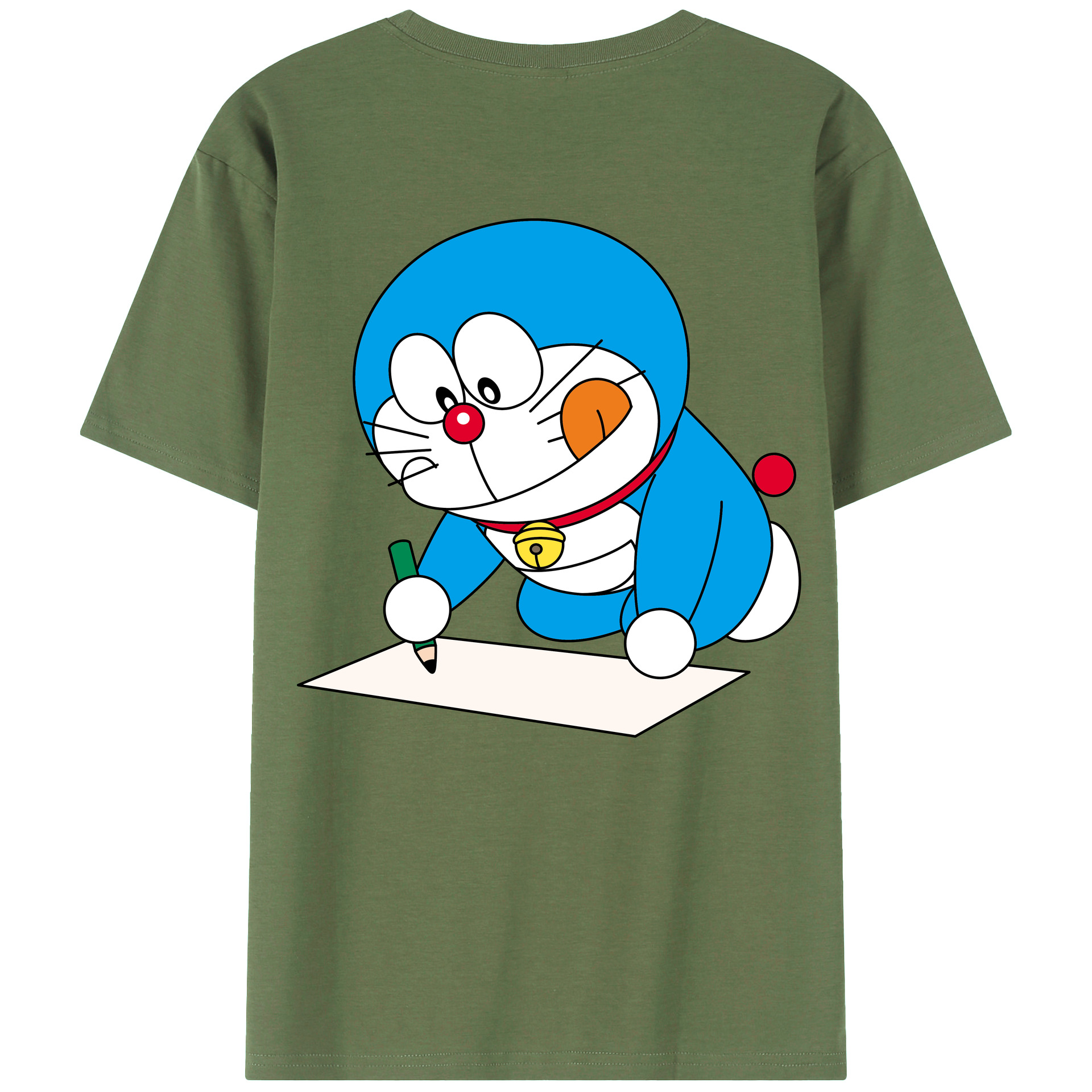 （画像用） ドラえもん Doraemon 綿100％ メンズ半袖Tシャツ（バックプリント） 通気性